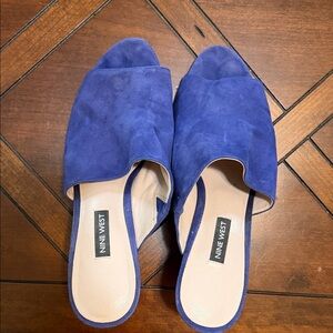 Nine West Women's Royal Blue Suede Mules